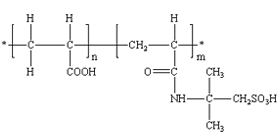 丙烯酸-2-丙烯酰胺-2-甲基丙磺酸共聚物（AA/AMPS）结构式